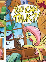 Size: 720x960 | Tagged: safe, idw, fluttershy, pegasus, pony, squirrel, friends forever, spoiler:comic, spoiler:comicff5, idw advertisement, preview