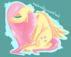 Size: 1416x1131 | Tagged: safe, artist:marshmellowcannibal, fluttershy, pegasus, pony, crying, simple background, solo