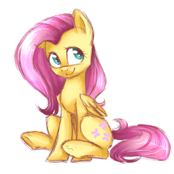 Size: 1024x1024 | Tagged: safe, artist:voilet14, fluttershy, pegasus, pony, female, mare, pink mane, solo, yellow coat