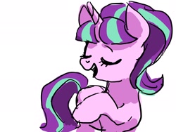 Size: 2048x1536 | Tagged: safe, artist:rakuen_295, starlight glimmer, pony, unicorn, eyes closed, solo