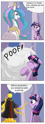 Size: 1737x4737 | Tagged: safe, artist:otakuap edit, princess celestia, twilight sparkle, twilight sparkle (alicorn), alicorn, pony, anime, ansatsu kyoshitsu, assassination classroom, celestia's true form, character to character, comic, exploitable meme, female, korosensei, mare, meme