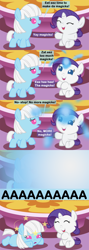 Size: 1120x3150 | Tagged: safe, artist:beavernator, photo finish, rarity, pony, unicorn, babity, baby, baby pony, beavernator is trying to murder us, cute, filly, magic, photaww finish, raribetes