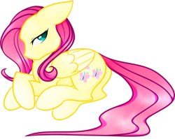 Size: 1003x797 | Tagged: safe, artist:swiftyuki, fluttershy, pegasus, pony, female, mare, prone, simple background, solo, transparent background