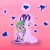 Size: 4000x4000 | Tagged: safe, artist:sweetstrokesstudios, spike, starlight glimmer, dragon, pony, unicorn, arrow through heart, blushing, female, heart, hug, kiss mark, lipstick, male, shipping, sparlight, straight