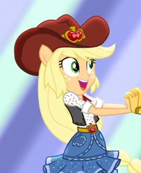 Size: 410x505 | Tagged: safe, screencap, applejack, sunset shimmer, dance magic, equestria girls, spoiler:eqg specials, cropped, cute, jackabetes