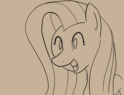 Size: 1017x786 | Tagged: safe, artist:eggrole7, fluttershy, pegasus, pony, female, lineart, mare, solo