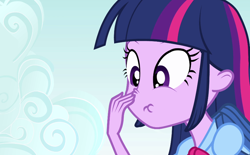 Size: 918x568 | Tagged: safe, derpibooru import, screencap, twilight sparkle, equestria girls, derp, nose wrinkle, solo