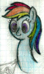 Size: 472x790 | Tagged: safe, artist:mfg637, derpibooru import, rainbow dash, pegasus, pony, bust, graph paper, portrait, sketch, solo, traditional art