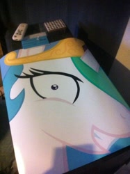 Size: 765x1024 | Tagged: safe, princess celestia, irl, photo, princess molestia, remote, solo