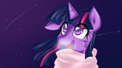 Size: 800x448 | Tagged: safe, artist:artisticdoe, derpibooru import, twilight sparkle, clothes, scarf, solo