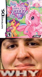 Size: 700x1278 | Tagged: safe, pinkie pie, scootaloo, human, g3, expand dong, exploitable meme, game, irl, irl human, jontron, meme, nds, nightshade: the claws of heugh, nintendo, nintendo ds, photo, pinkie pie's party, thq, tony kornheiser, why.jpg