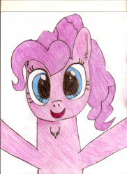 Size: 1700x2338 | Tagged: safe, artist:xgexya, pinkie pie, earth pony, pony, smiling, solo, traditional art