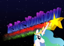 Size: 1024x742 | Tagged: safe, artist:stabzor, princess celestia, alicorn, pony, looking at you, obligatory pony, solo, stars, the more you know