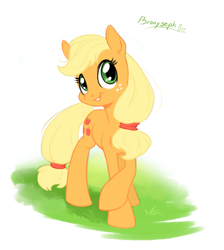 Size: 1275x1425 | Tagged: safe, artist:bronyseph, applejack, earth pony, pony, crossed legs, looking at you, solo