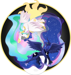 Size: 1024x1089 | Tagged: safe, artist:visiouscatlovet, princess celestia, princess luna, alicorn, pony, crown, female, horn, mare, siblings, sisters