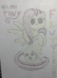 Size: 1840x2528 | Tagged: safe, artist:keke00x, fluttershy, pegasus, pony, female, mare, solo, traditional art