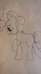 Size: 720x1280 | Tagged: safe, artist:php106, pinkie pie, earth pony, pony, monochrome, solo, traditional art, walking