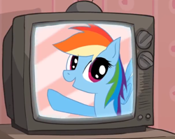 Size: 6500x5174 | Tagged: safe, artist:brody, derpibooru import, screencap, rainbow dash, pegasus, pony, absurd resolution, pony cameo, pony reference, television, yo mama