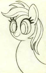 Size: 2129x3388 | Tagged: safe, artist:mfg637, derpibooru import, rainbow dash, pegasus, pony, bust, lineart, long neck, portrait, solo, traditional art