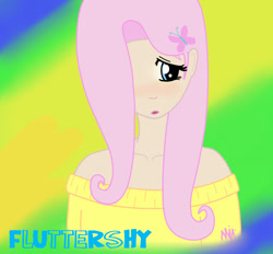 Size: 1024x950 | Tagged: safe, artist:redjanuary, fluttershy, human, clothes, humanized, off shoulder, solo