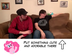 Size: 1300x1011 | Tagged: safe, edit, pinkie pie, human, cute, doug walker, doug's adorable visitor, exploitable, exploitable meme, irl, irl human, jason laws, meme, photo, template, vector
