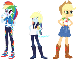 Size: 824x635 | Tagged: safe, artist:fusionbonbun, derpibooru import, applejack, rainbow dash, better together, equestria girls, converse, female, fusion, geode of super speed, geode of super strength, magical geodes, shoes, sneakers