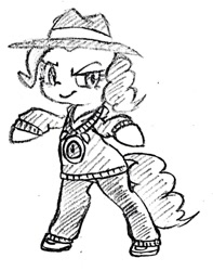 Size: 806x1024 | Tagged: safe, artist:tebasaki, pinkie pie, earth pony, pony, bipedal, grayscale, monochrome, rapper pie, simple background, solo