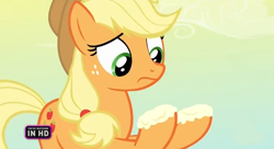 Size: 632x345 | Tagged: safe, screencap, applejack, earth pony, pony, bats!, out of context, solo