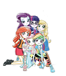 Size: 887x1024 | Tagged: safe, artist:php77, derpibooru import, edit, editor:php77, applejack, rainbow dash, rarity, sci-twi, sunset shimmer, twilight sparkle, better together, equestria girls, background removed, simple background, transparent background