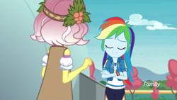 Size: 1280x720 | Tagged: safe, derpibooru import, screencap, rainbow dash, vignette valencia, better together, equestria girls, rollercoaster of friendship, geode of super speed, magical geodes