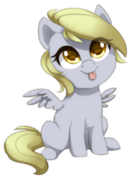 Size: 328x451 | Tagged: safe, artist:silentwulv, derpy hooves, pegasus, pony, cute, derpabetes, female, mare, simple background, smiling, solo, tongue out, transparent background, underp