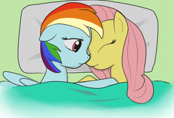 Size: 1994x1354 | Tagged: safe, artist:garlandgala, derpibooru import, fluttershy, rainbow dash, pegasus, pony, cute, female, flutterdash, lesbian, nuzzling, shipping, snuggling