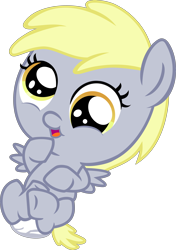 Size: 4000x5690 | Tagged: safe, artist:mlpcompilation, derpy hooves, pony, absurd resolution, baby, baby pony, cute, derpabetes, diaper, foal, simple background, solo, transparent background, vector