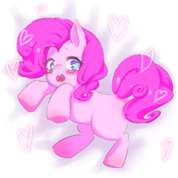 Size: 1500x1500 | Tagged: safe, artist:takuan_lte, pinkie pie, earth pony, pony, heart, pixiv, solo