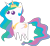 Size: 671x624 | Tagged: safe, artist:jeremydf93, princess celestia, alicorn, pony, female, horn, mare, multicolored mane, pointy ponies, solo, white coat