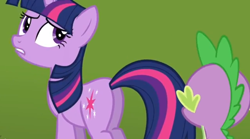 Size: 850x471 | Tagged: safe, derpibooru import, screencap, spike, twilight sparkle, dragon, out of context, plot