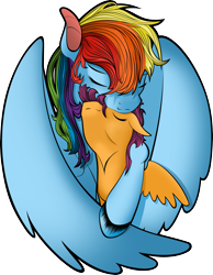 Size: 4417x5703 | Tagged: safe, artist:iamadinosaurrarrr, derpibooru import, rainbow dash, scootaloo, pegasus, pony, absurd resolution, cuddling, hug, leg hug, scootalove, simple background, snuggling, transparent background, winghug