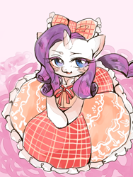 Size: 480x640 | Tagged: safe, artist:wan, rarity, pony, unicorn, clothes, country lolita, dress, lolita fashion, solo