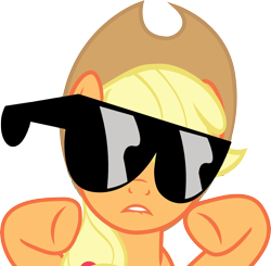 Size: 6000x5872 | Tagged: safe, applejack, earth pony, pony, bats!, absurd resolution, bust, dat butt, glasses, portrait, simple background, solo, sunglasses, transparent background, vector