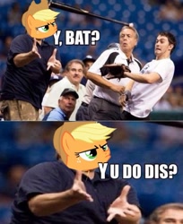 Size: 1093x1338 | Tagged: safe, applejack, human, bats!, bad edit, meme