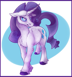 Size: 1105x1188 | Tagged: safe, artist:lacedharlot, rarity, pony, unicorn, female, horn, hypnosis, mare, purple mane, solo, white coat