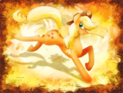 Size: 3200x2415 | Tagged: safe, artist:shaadorian, applejack, earth pony, pony, female, mare, running, solo