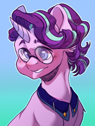 Size: 1200x1600 | Tagged: safe, artist:yuyusunshine, starlight glimmer, pony, unicorn, female, glasses, mare, smiling, solo