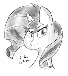 Size: 1080x1202 | Tagged: safe, artist:lobonox1313, sunset shimmer, pony, unicorn, bust, female, grayscale, mare, monochrome, portrait, simple background, sketch, white background