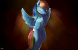 Size: 2009x1302 | Tagged: safe, artist:des1597, derpibooru import, rainbow dash, pegasus, pony, female, gradient background, mare, solo