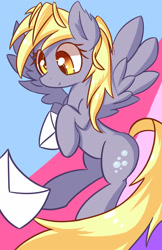 Size: 1271x1964 | Tagged: safe, artist:kawaiipony2, derpy hooves, pegasus, pony, ear fluff, female, letter, mare, solo