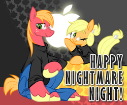 Size: 740x613 | Tagged: safe, applejack, big macintosh, earth pony, pony, applejack-kor, glasses, male, nightmare night, stallion