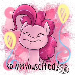 Size: 1080x1090 | Tagged: safe, artist:midnightpremiere, pinkie pie, earth pony, pony, bust, chibi, cute, nervicited, portrait