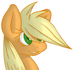 Size: 2011x1921 | Tagged: safe, artist:color-spark, applejack, earth pony, pony, bust, portrait, simple background, solo