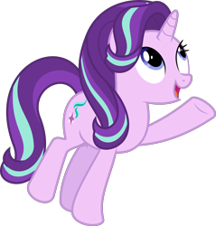 Size: 6400x6701 | Tagged: safe, artist:parclytaxel, starlight glimmer, pony, unicorn, to change a changeling, .svg available, absurd resolution, female, looking up, mare, pointing, simple background, smiling, solo, transparent background, vector